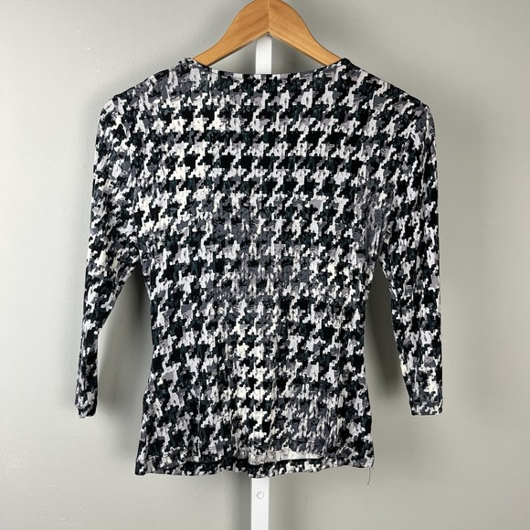 Vintage Y2K Cable & Gauge Top Shirt Womens‎ PS Black Gray Twist Front Stretch - Picture 6 of 7